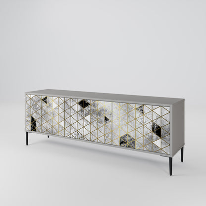 ASHEN ARIA Mueble de TV de 3 Puertas