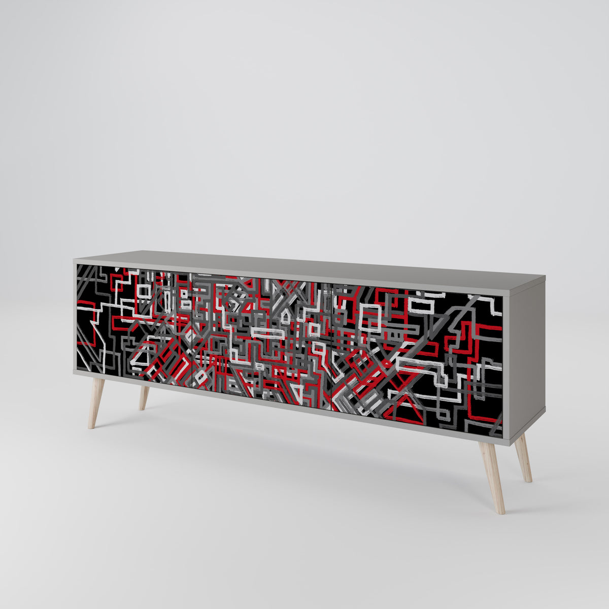BROKEN LINES Mueble de TV de 3 Puertas
