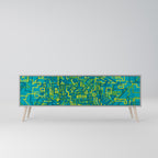 NOSTALGIC MEMORIES 3-Door TV Stand in Grey Finish