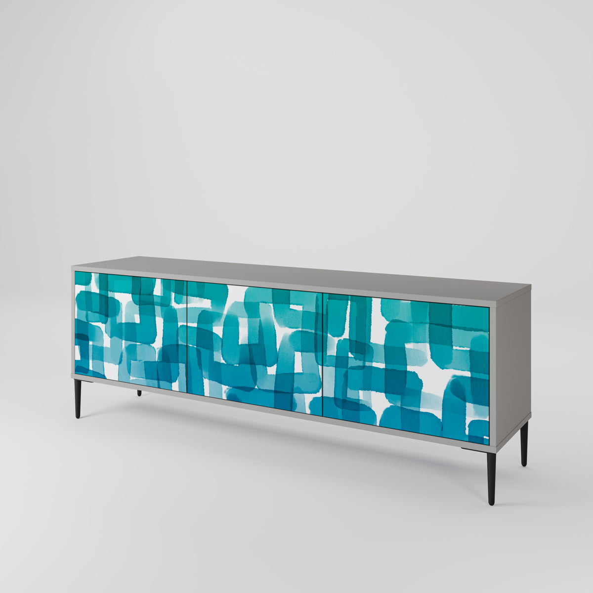 TURQUOISE RECTANGLES Mueble de TV de 3 Puertas