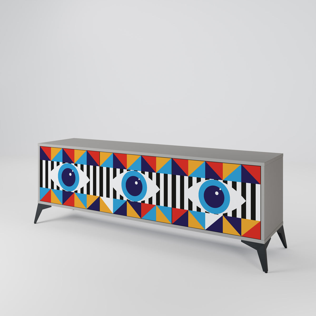 ABSTRACTION AND GEOMETRY Mueble de TV de 3 Puertas