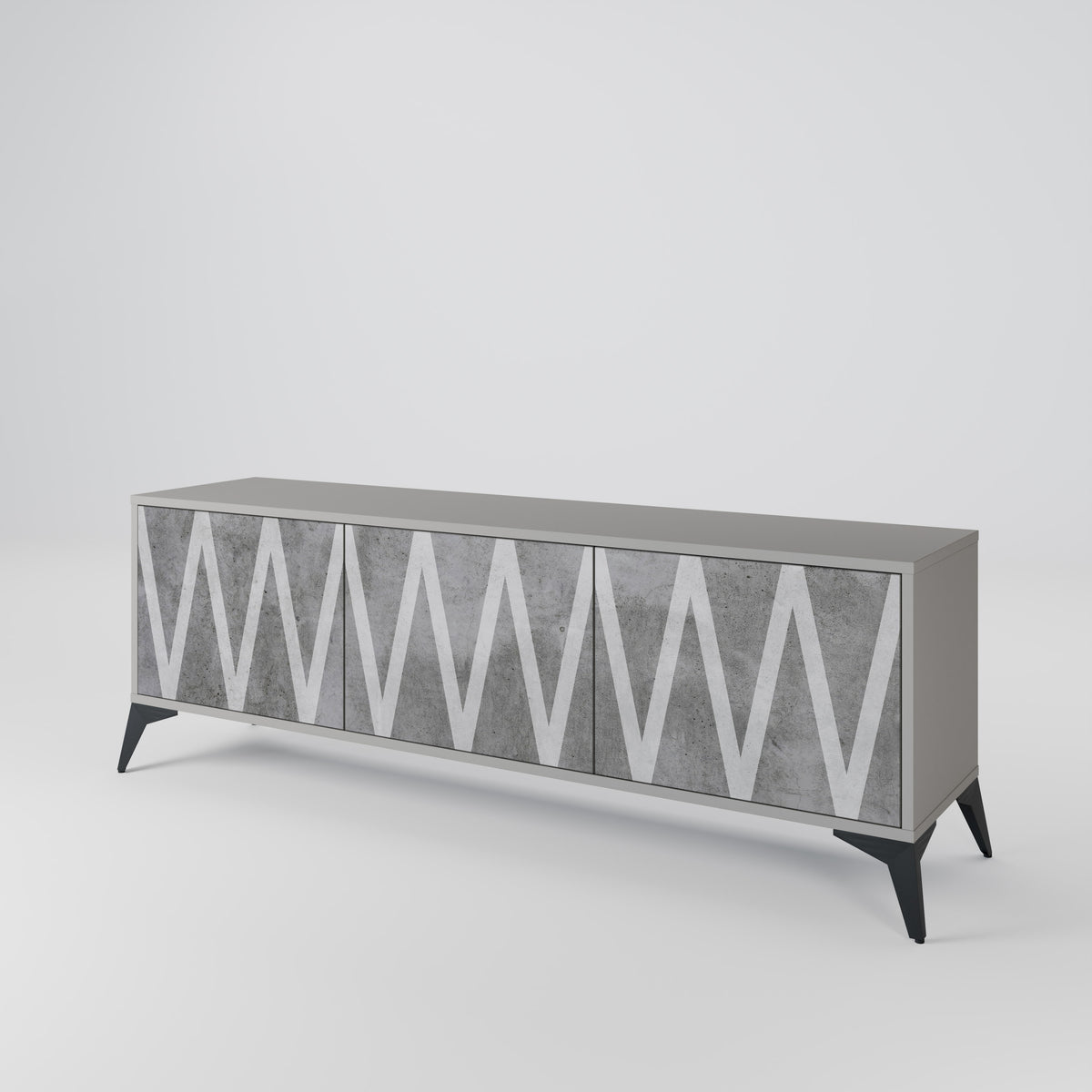 SOLID ZIG ZAG Mueble de TV de 3 Puertas