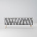 SOLID ZIG ZAG Mueble de TV de 3 Puertas en Acabado Gris