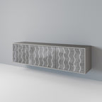 WAVES OF CONCRETE Mueble de TV de 3 Puertas en Acabado Gris