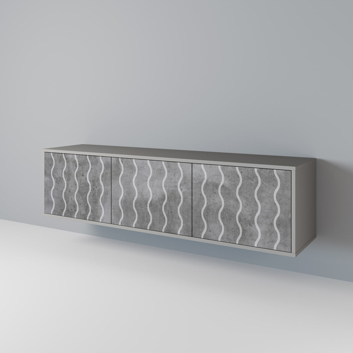 WAVES OF CONCRETE Mueble de TV de 3 Puertas
