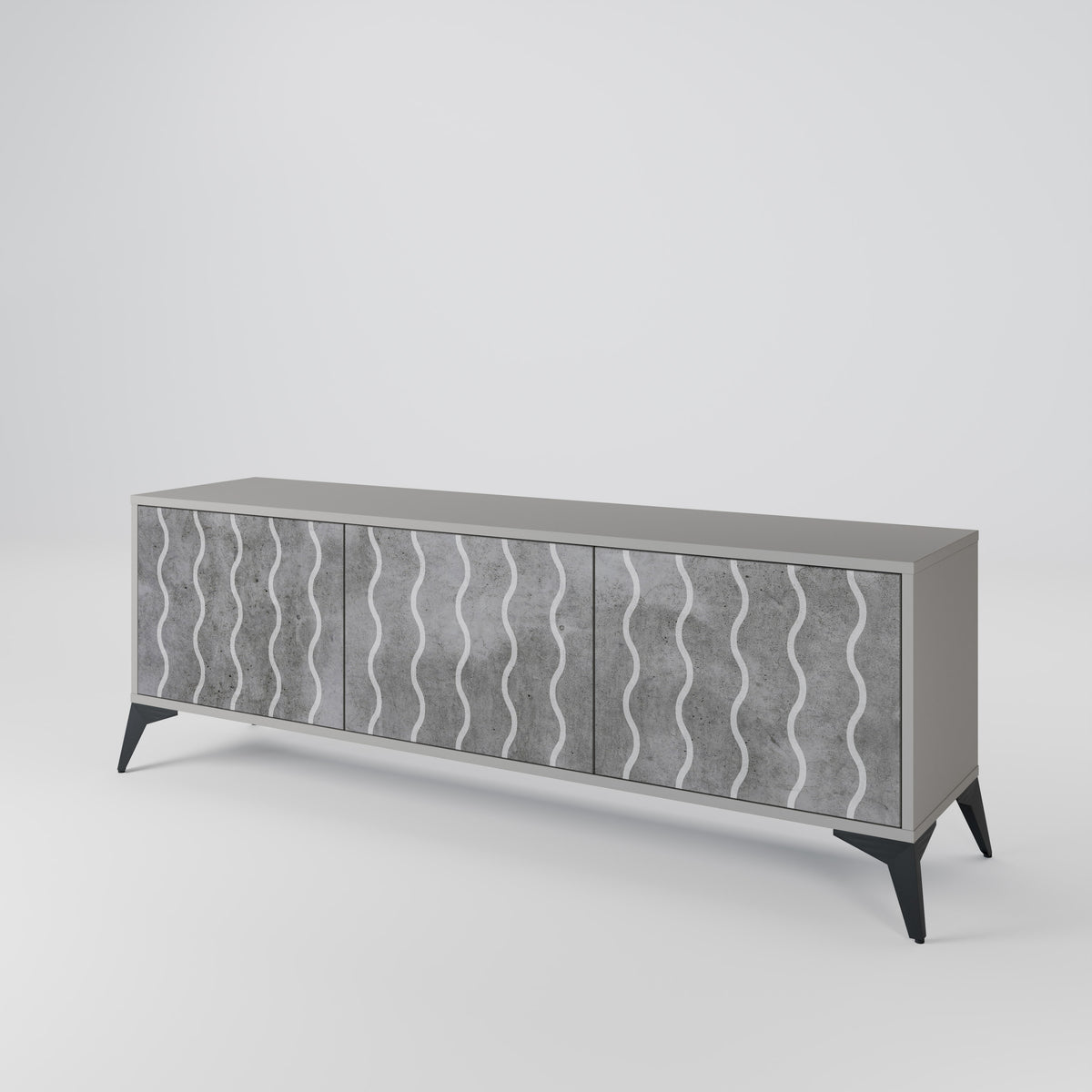 WAVES OF CONCRETE Mueble de TV de 3 Puertas
