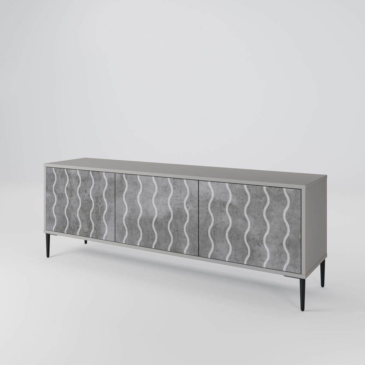 WAVES OF CONCRETE Mueble de TV de 3 Puertas