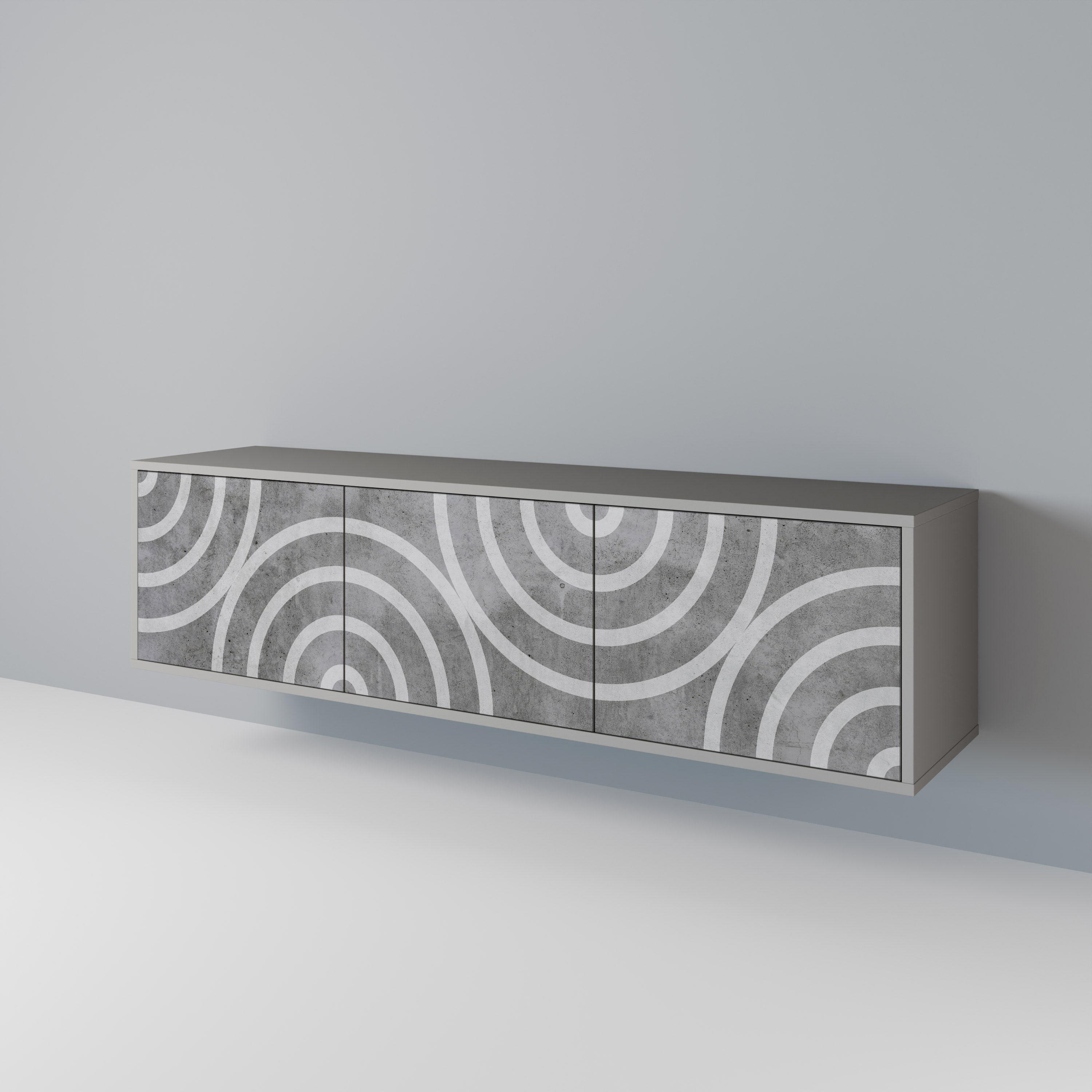 CIRCLE CONCRETE 3-Door TV Cabinet