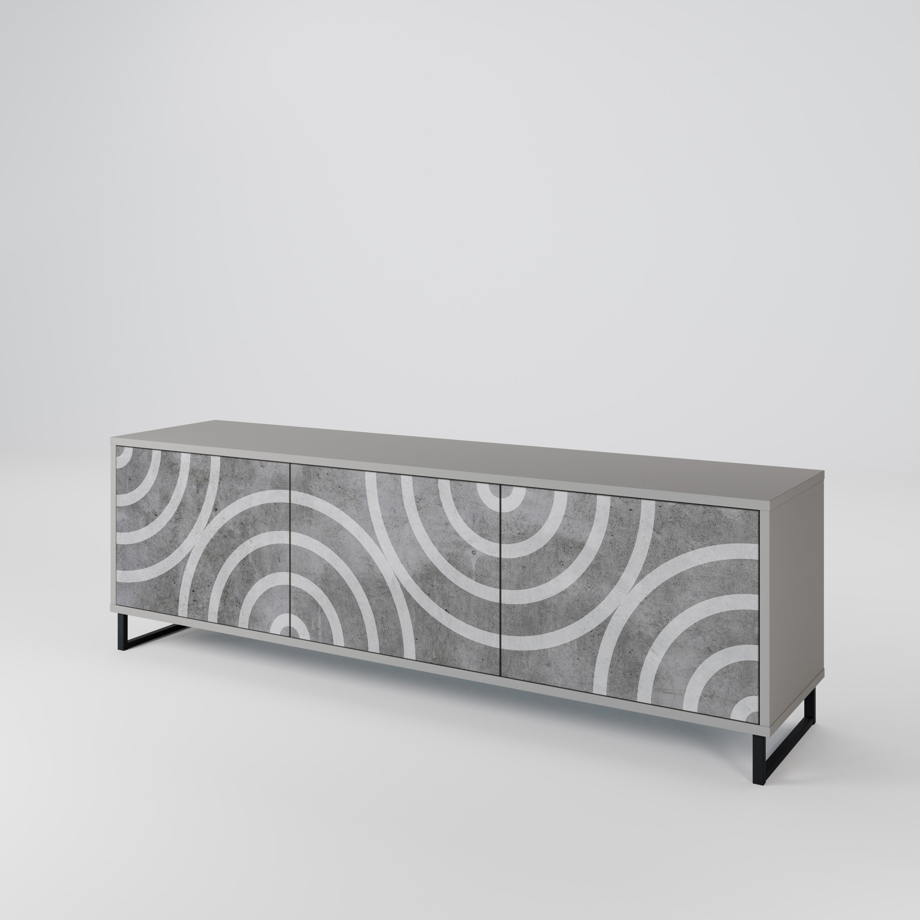 CIRCLE CONCRETE 3-Door TV Cabinet