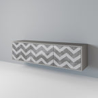 TOUGH ZIG ZAG Mueble de TV de 3 Puertas en Acabado Gris