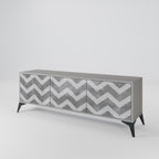 TOUGH ZIG ZAG Mueble de TV de 3 Puertas en Acabado Gris