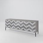TOUGH ZIG ZAG Mueble de TV de 3 Puertas en Acabado Gris