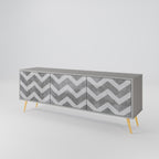 TOUGH ZIG ZAG Mueble de TV de 3 Puertas en Acabado Gris