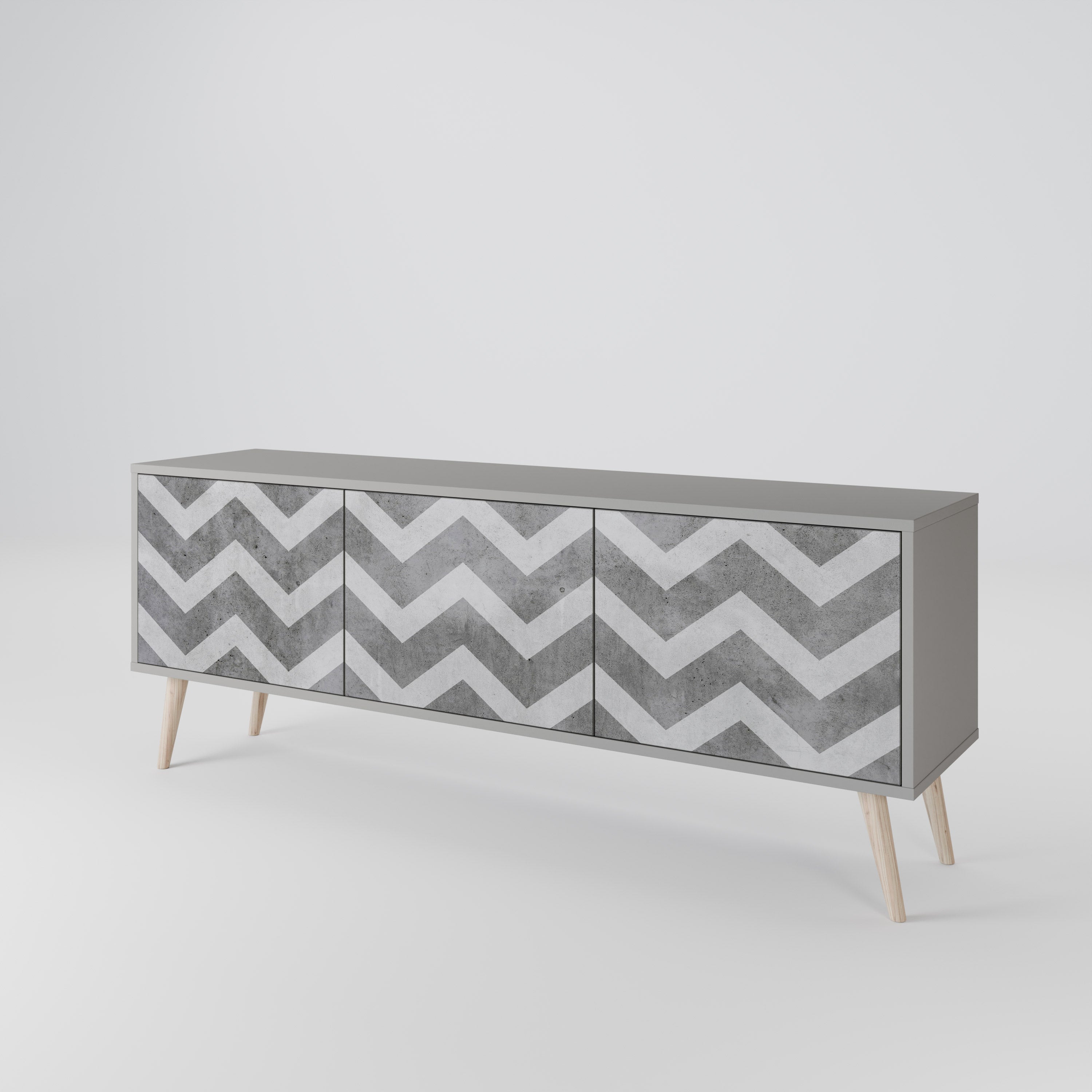 TOUGH ZIG ZAG 3-Door TV Cabinet