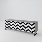CLASSIC ZIG ZAG Mueble de TV de 3 Puertas en Acabado Gris