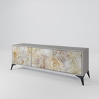 SUNFLOWER BLUR Mueble de TV de 3 Puertas en Acabado Gris