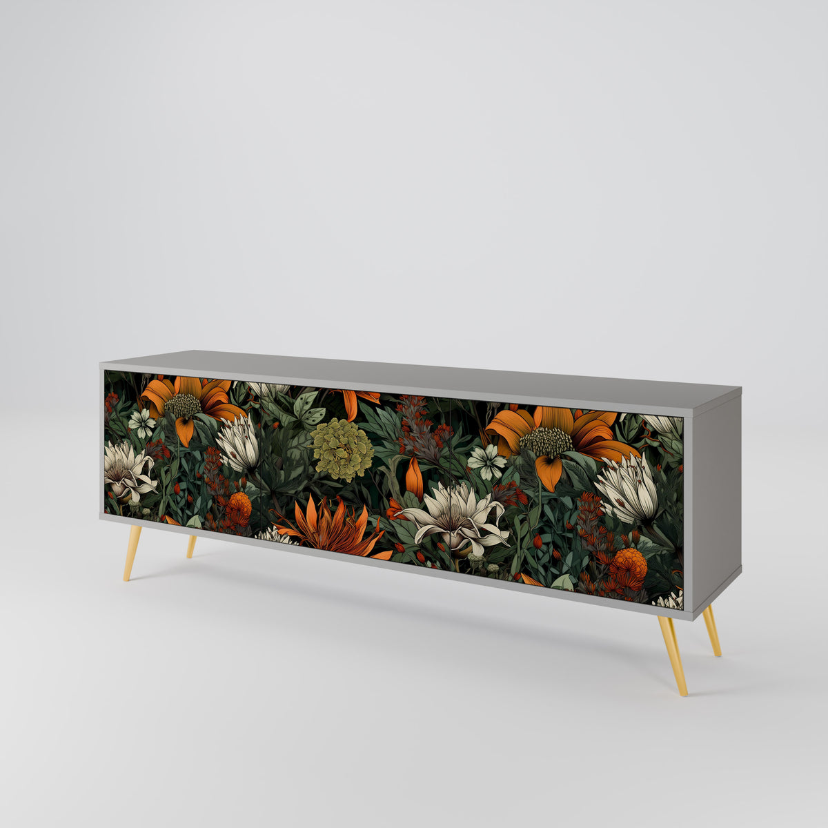 MIDNIGHT SPROUT Mueble de TV de 3 Puertas