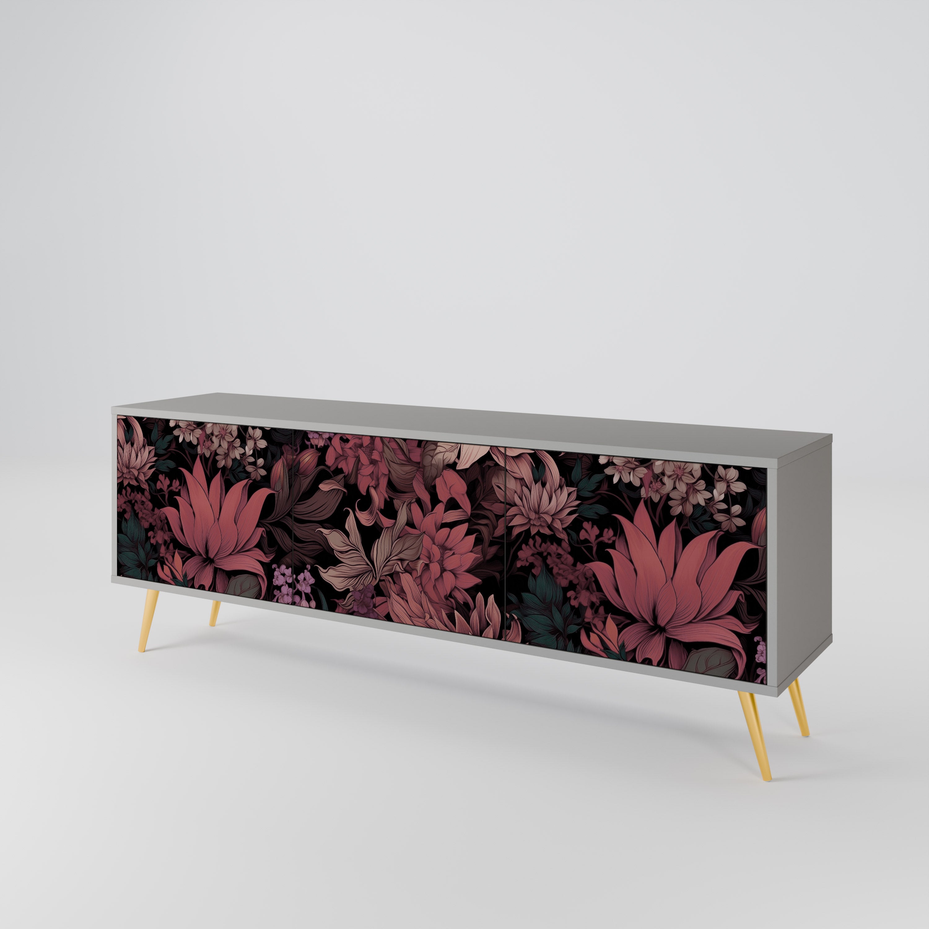 FLORAL WHISPER 3-Door TV Cabinet