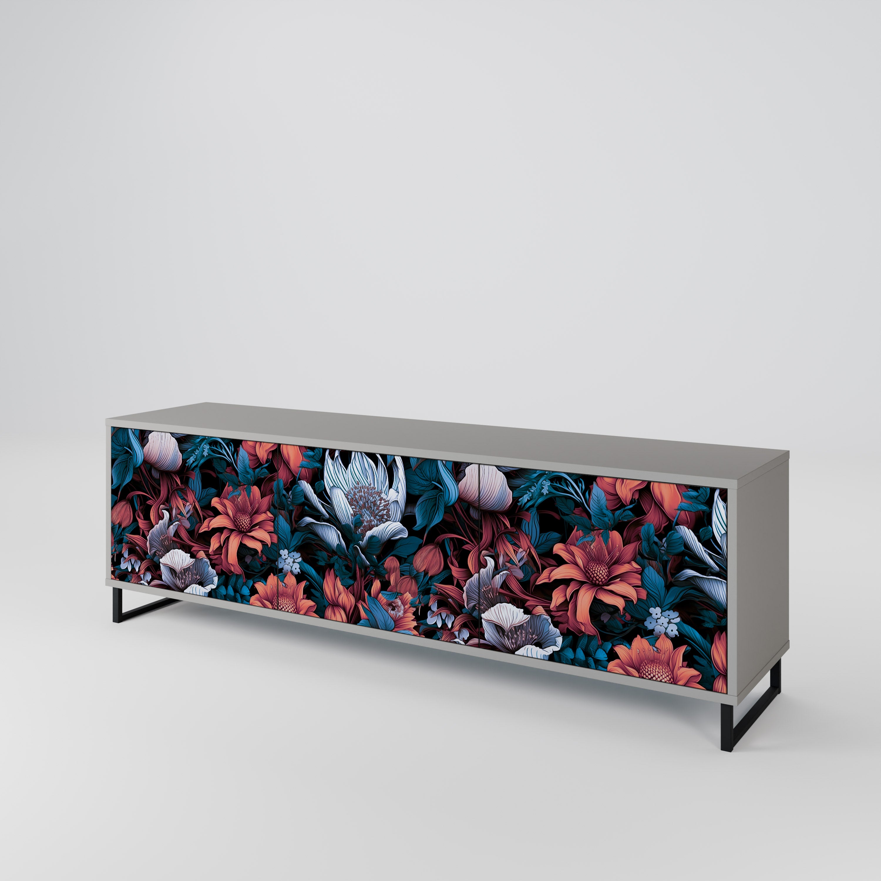 ETHEREAL BLOSSOMS 3-Door TV Cabinet