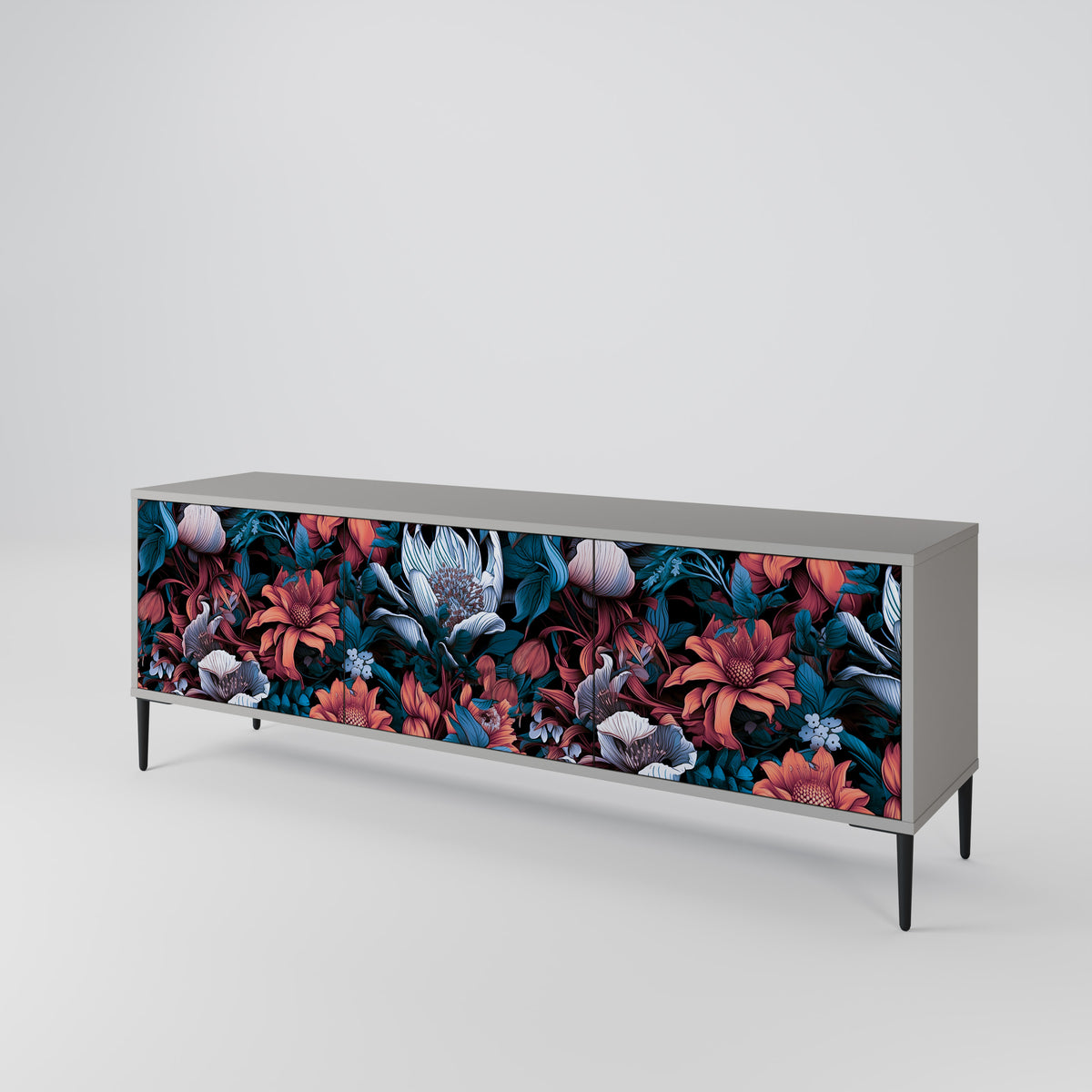ETHEREAL BLOSSOMS Mueble de TV de 3 Puertas