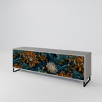 MORNING BLOOM 3-Door TV Stand in Grey Finish