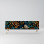 MORNING BLOOM 3-Door TV Stand in Grey Finish