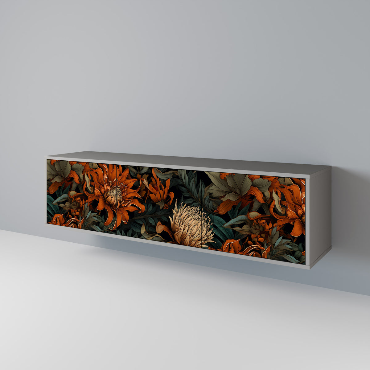 DAWN BLOOM Mueble de TV de 3 Puertas