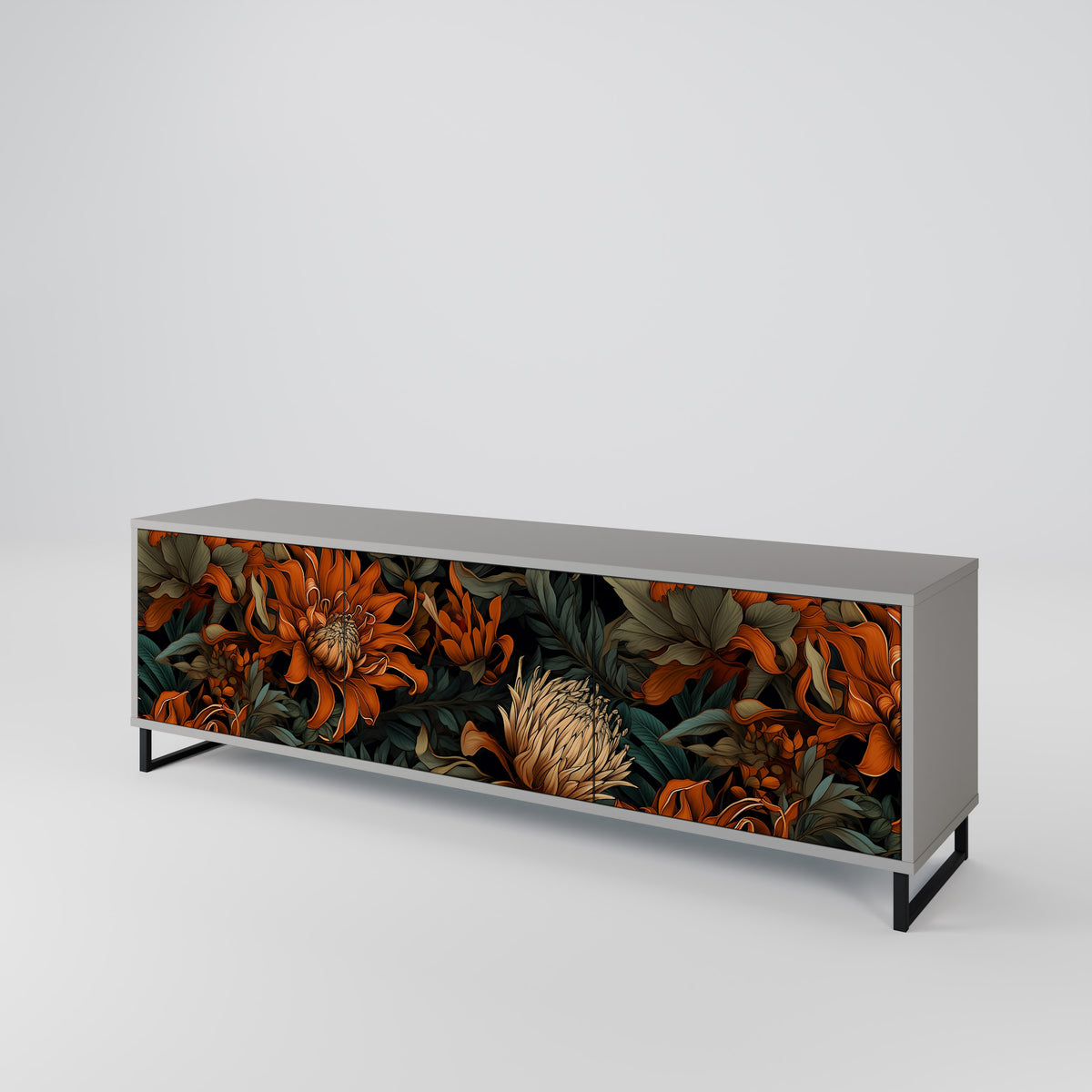 DAWN BLOOM Mueble de TV de 3 Puertas