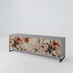 PETAL HARMONY Mueble de TV de 3 Puertas en Acabado Gris