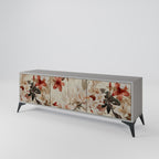 PETAL HARMONY Mueble de TV de 3 Puertas en Acabado Gris