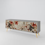 PETAL HARMONY Mueble de TV de 3 Puertas en Acabado Gris