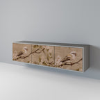 PETAL DISTINGUISH 3-Door TV Stand in Grey Finish