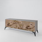 PETAL DISTINGUISH 3-Door TV Stand in Grey Finish