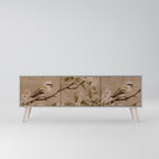 PETAL DISTINGUISH 3-Door TV Stand in Grey Finish