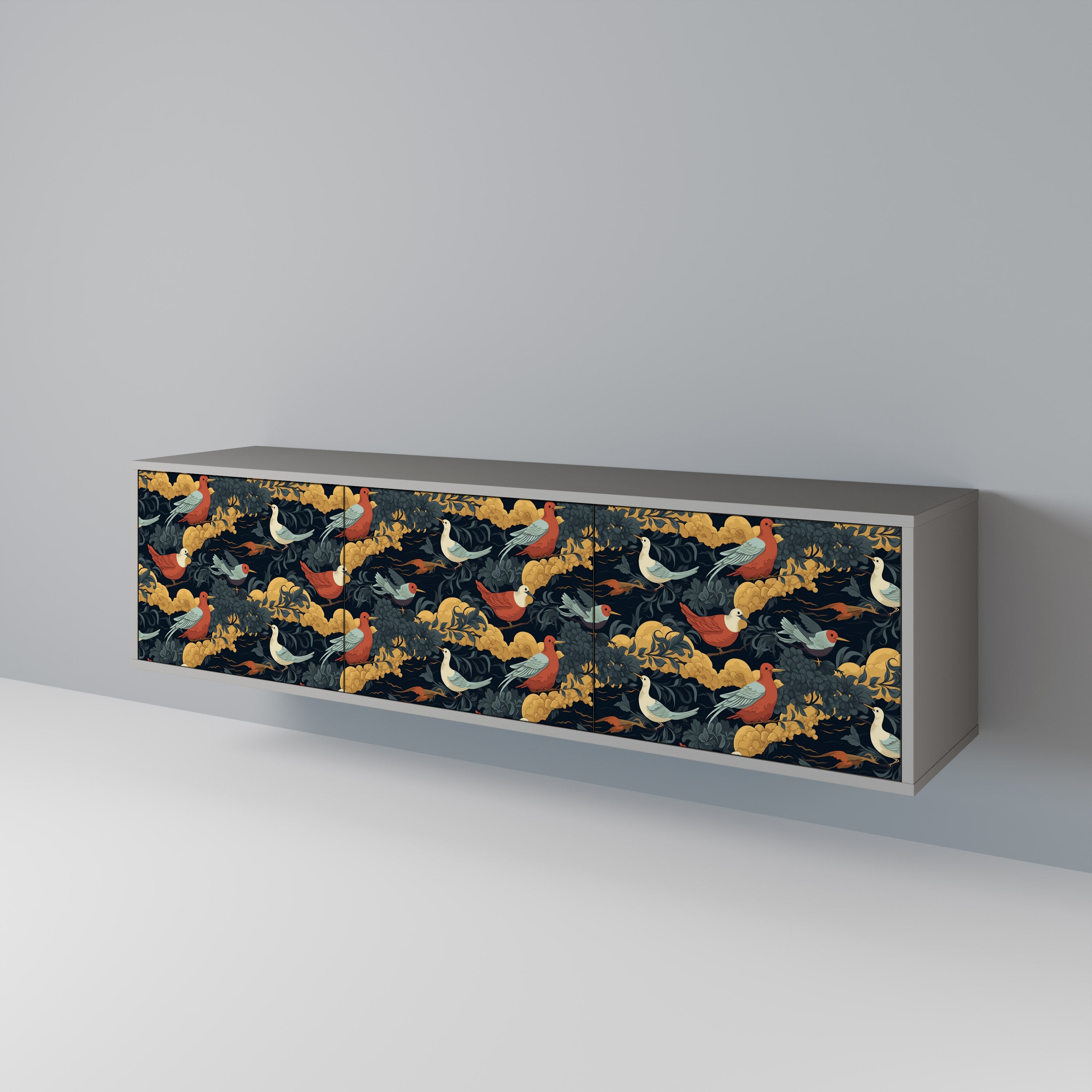 FOWLY DAZE Mueble de TV de 3 Puertas