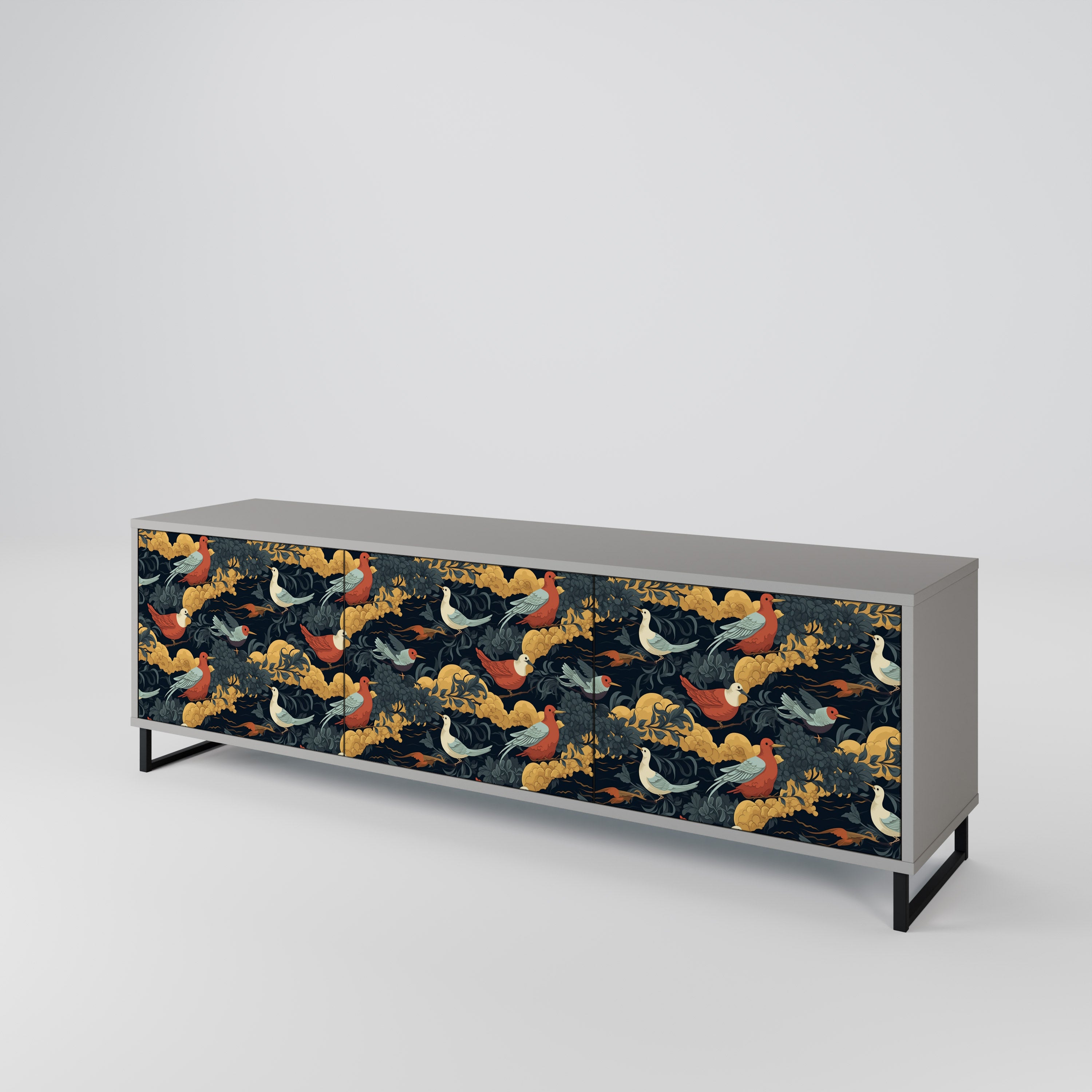 FOWLY DAZE Mueble de TV de 3 Puertas