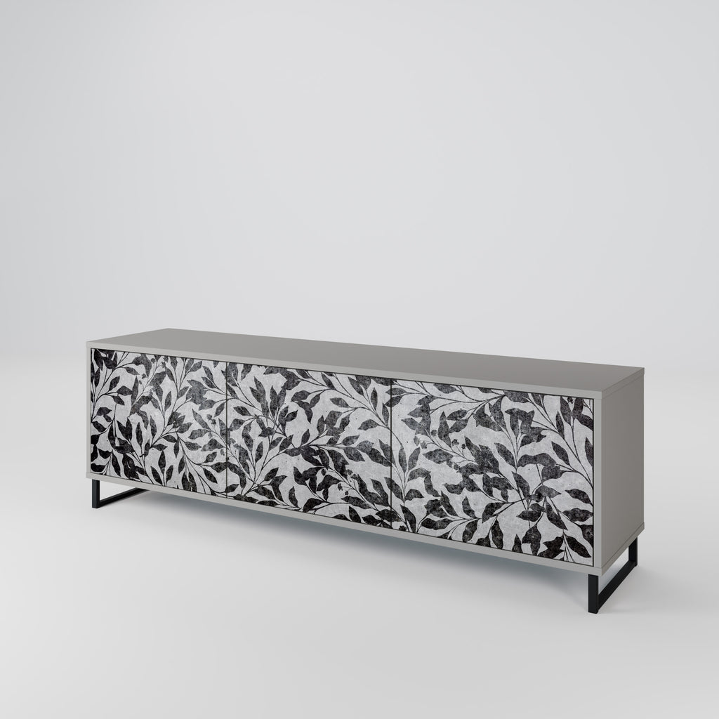 CHARCOAL SPROUT 3-Door TV Stand in Grey Finish