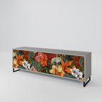 RADIANT FLORA 3-Door TV Stand in Grey Finish