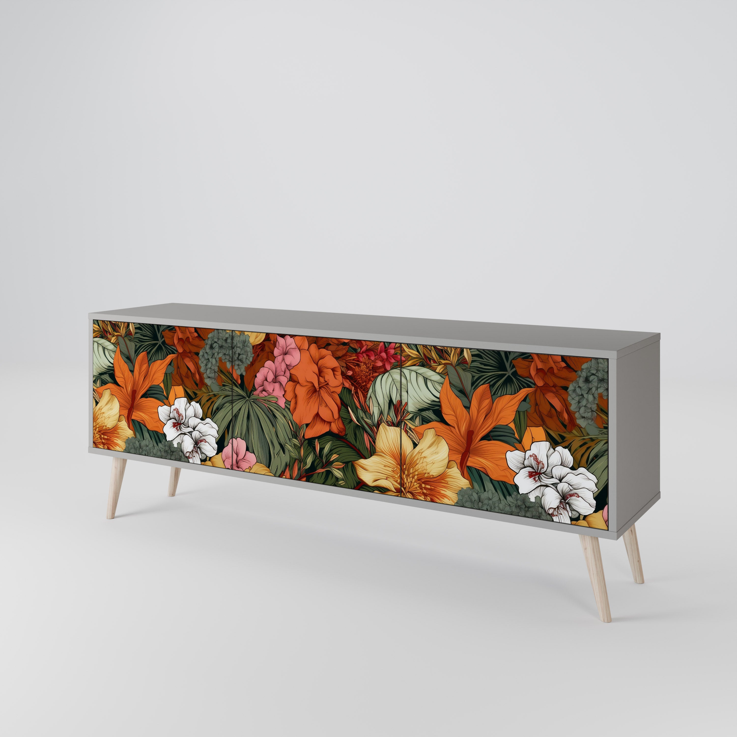 RADIANT FLORA Mueble de TV de 3 Puertas