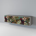 BOTANICAL EMERGENCE Mueble de TV de 3 Puertas en Acabado Gris