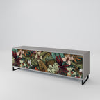 BOTANICAL EMERGENCE Mueble de TV de 3 Puertas en Acabado Gris