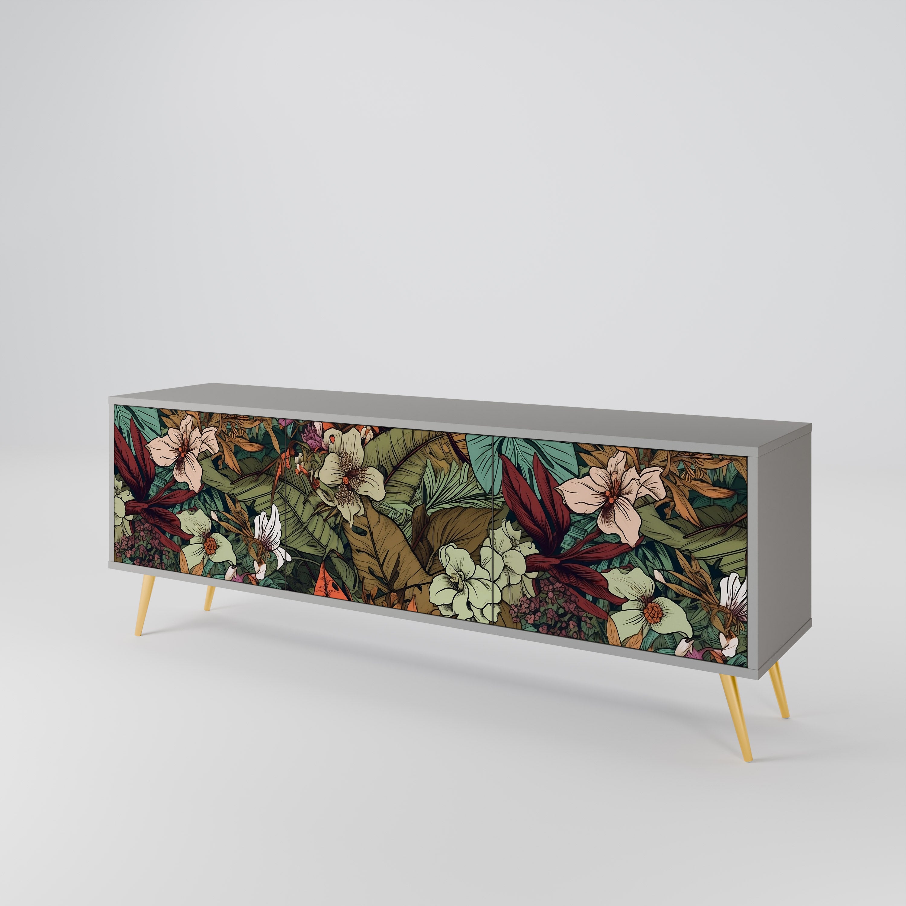 BOTANICAL EMERGENCE Mueble de TV de 3 Puertas