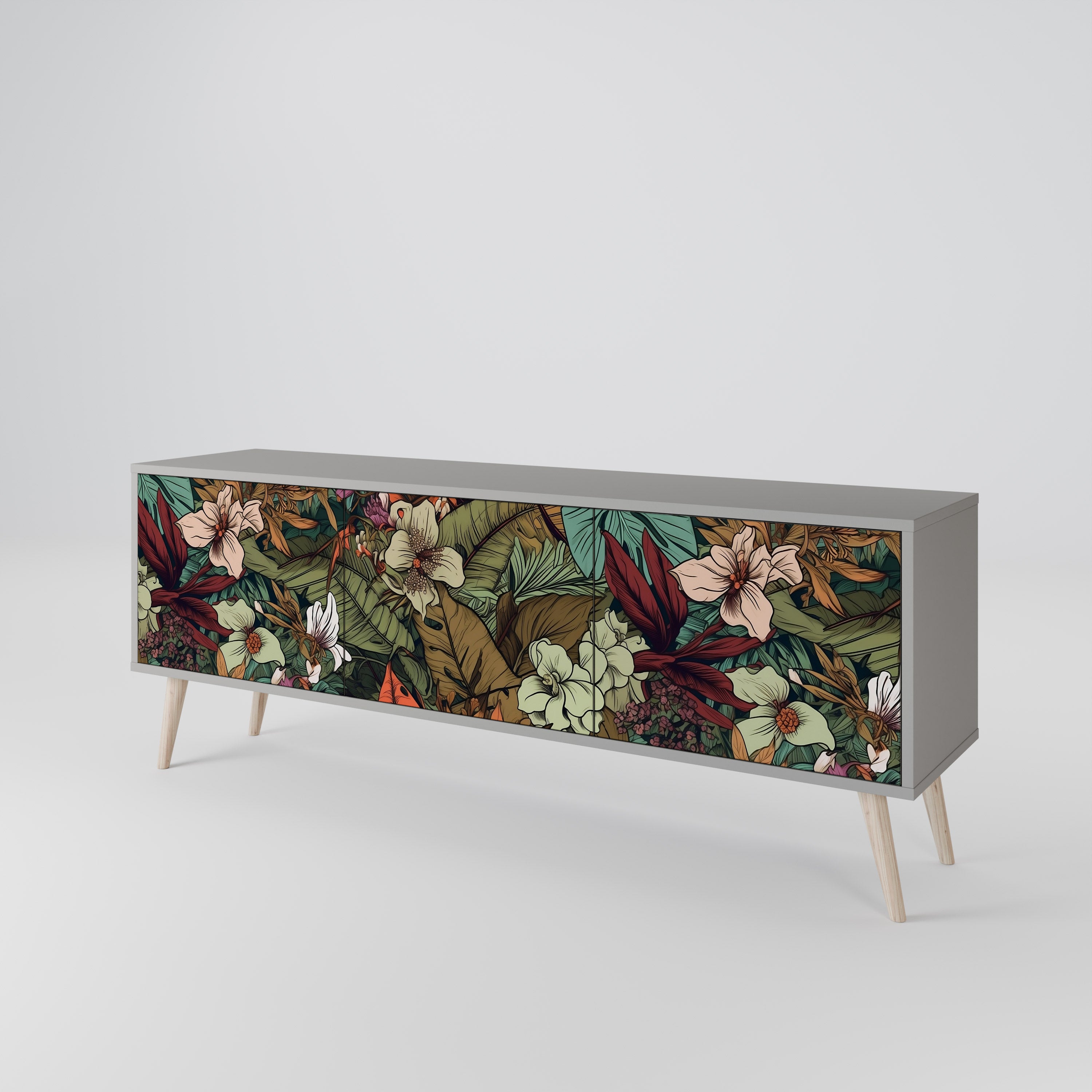 BOTANICAL EMERGENCE Mueble de TV de 3 Puertas