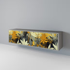 SUNKISSED LILY Mueble de TV de 3 Puertas en Acabado Gris