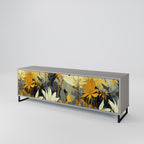 SUNKISSED LILY Mueble de TV de 3 Puertas en Acabado Gris