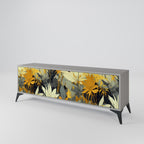 SUNKISSED LILY Mueble de TV de 3 Puertas en Acabado Gris