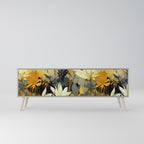 SUNKISSED LILY Mueble de TV de 3 Puertas en Acabado Gris