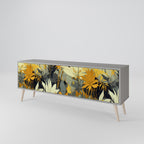 SUNKISSED LILY Mueble de TV de 3 Puertas en Acabado Gris