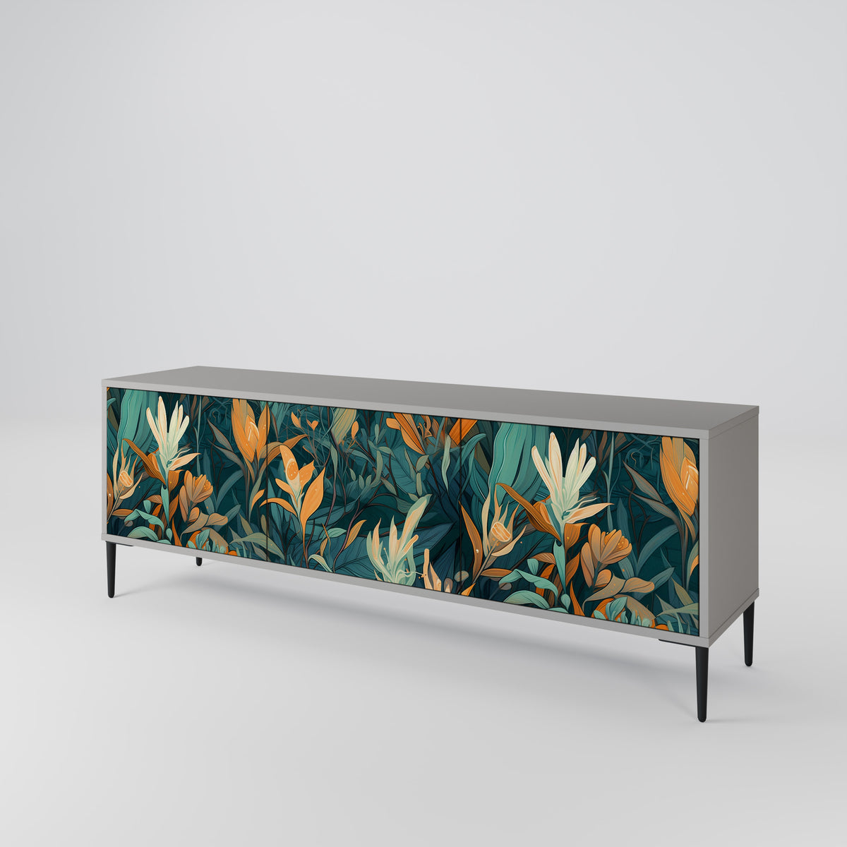 FLORAL SERENITY Mueble de TV de 3 Puertas