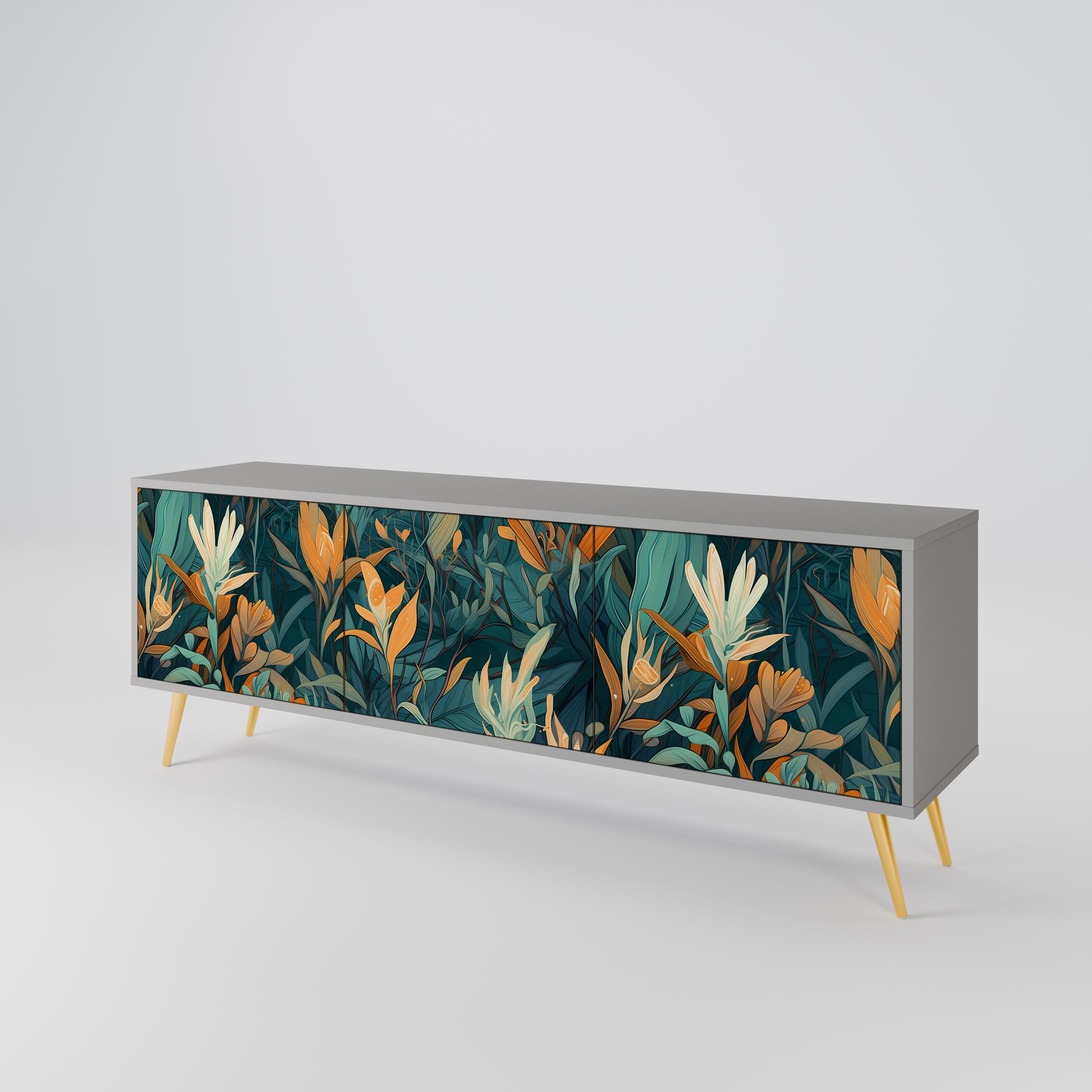 FLORAL SERENITY Mueble de TV de 3 Puertas